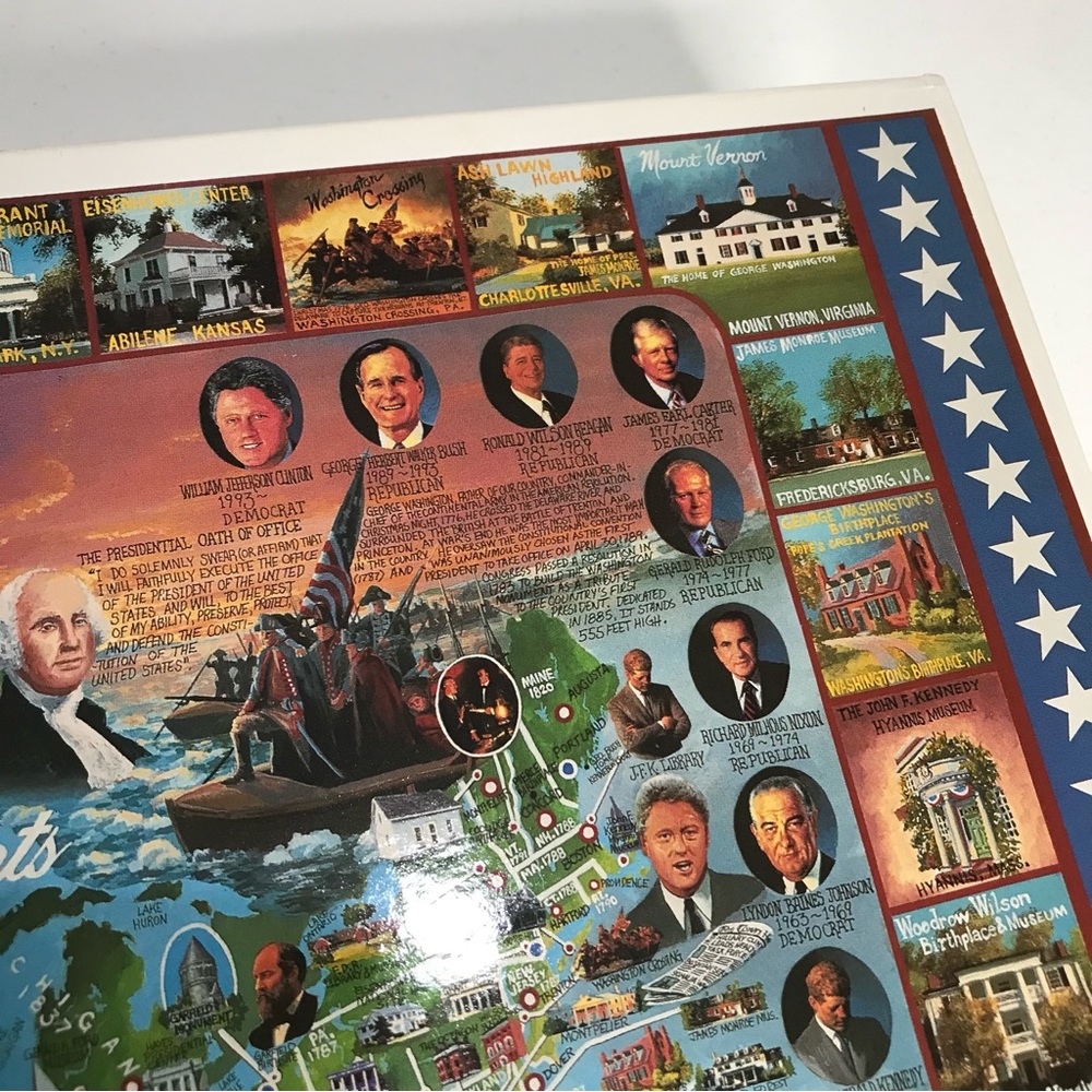 NEW White Mountain Puzzle 1000 PC US Presidents Historical Facts Jigsaw 1999 USA - Picture 6 of 10